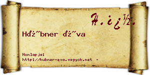Hübner Éva névjegykártya